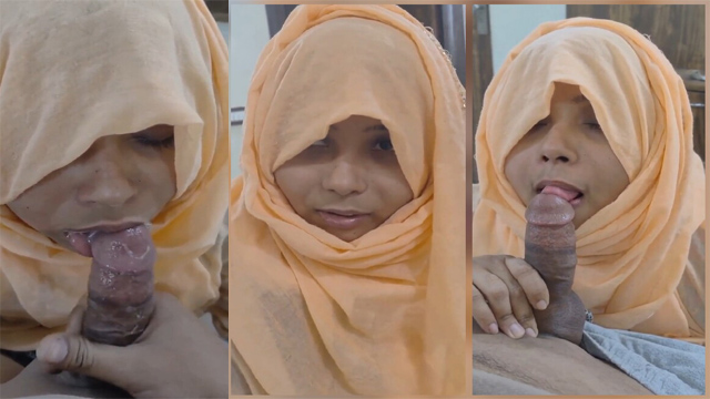 Hijabi Wife Affair Giving Blowjob Video